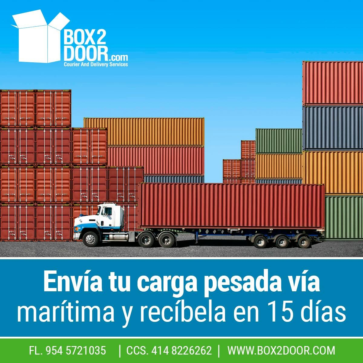 Envía tu carga pesada vía marítima y recíbela en 15 días con Box2door